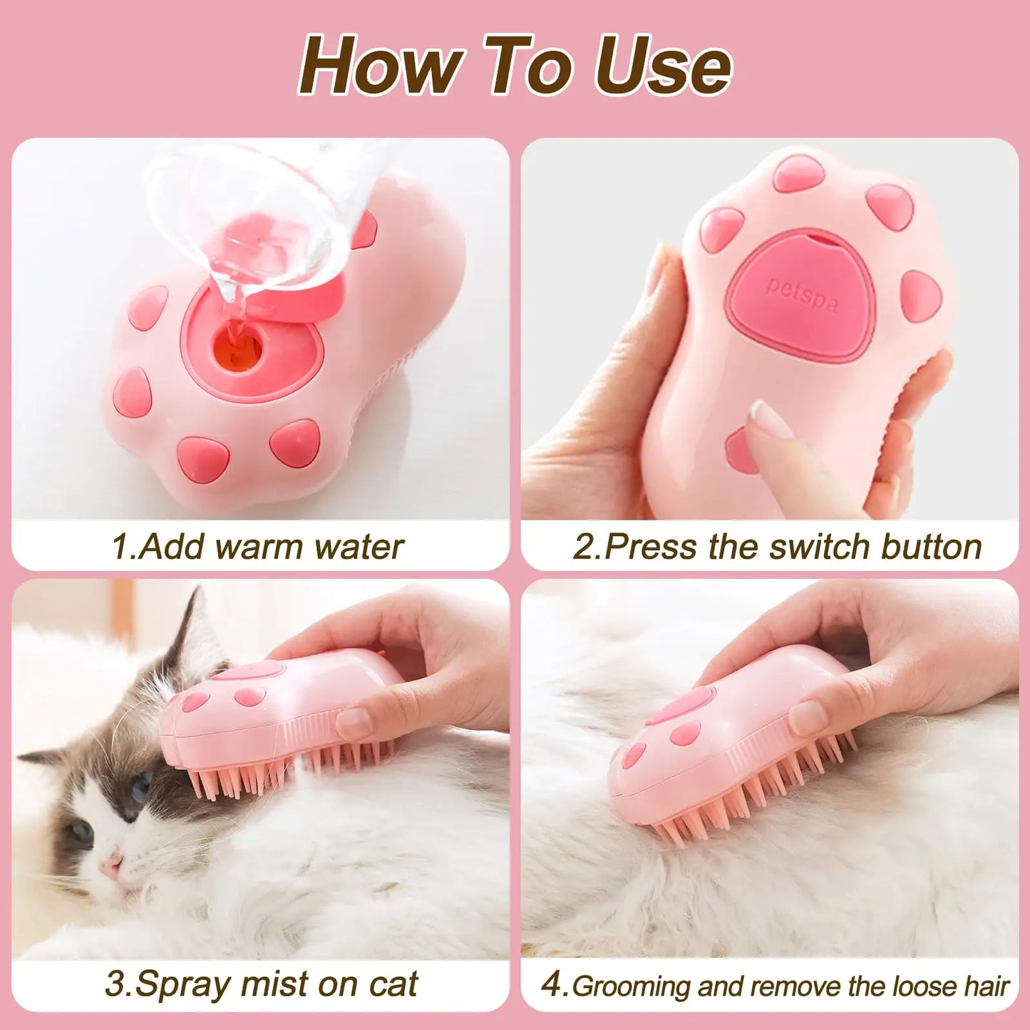 Electric Pet Grooming Brush